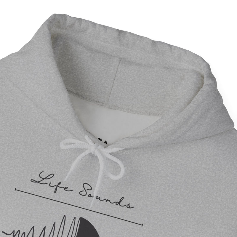 'Life Sounds Better on Vinyl' Men's Hoodie, rear view