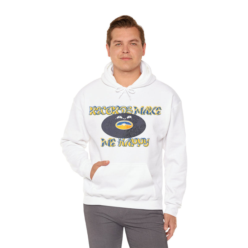 'Records Make Me Happy' Men's Hoodie, rear view