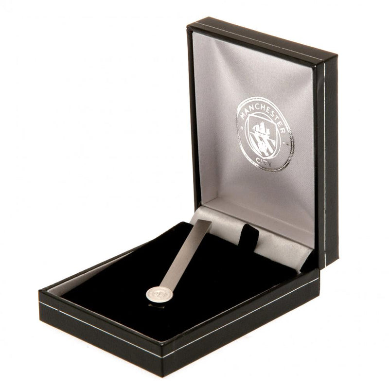 Manchester City FC Stainless Steel Tie Slide, side angle
