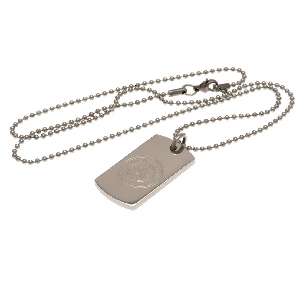 Manchester City FC Engraved Dog Tag & Chain