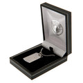 Manchester City FC Engraved Dog Tag & Chain, side angle
