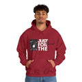 'Just for the Record' Men's Hoodie, close-up detail