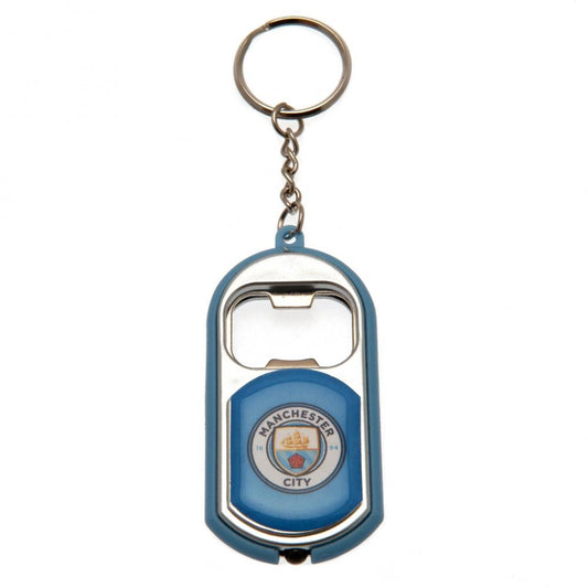 Manchester City FC Bottle Opener Keyring with Torch