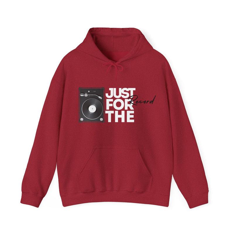 'Just for the Record' Men's Hoodie, rear view