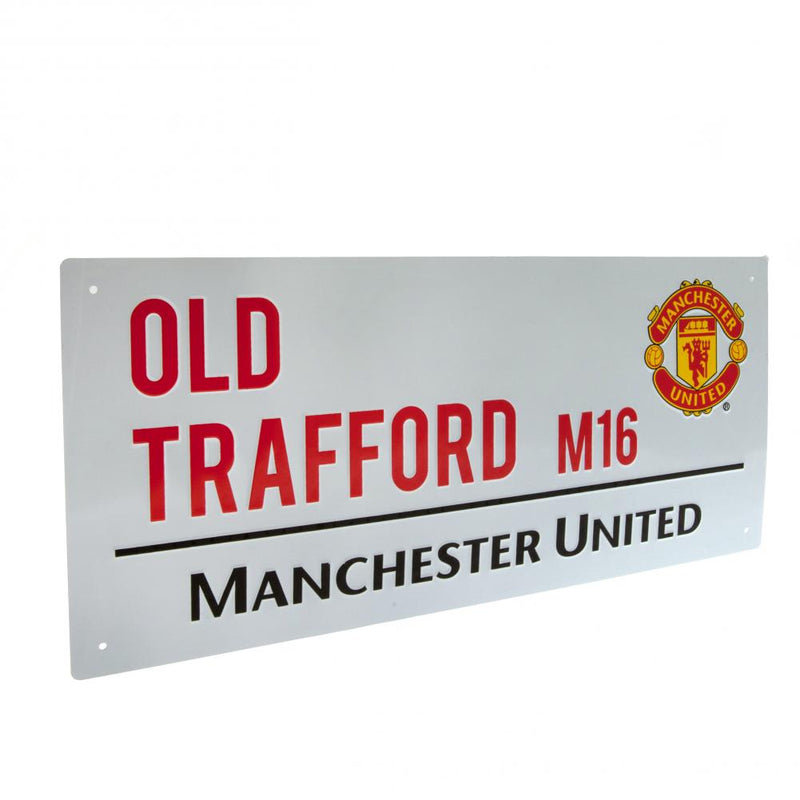 Manchester United FC White Street Sign, alternate view