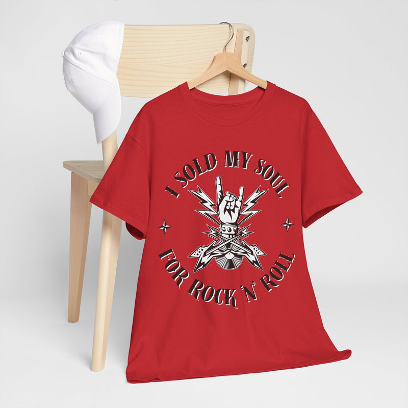'I Sold My Soul for Rock 'n' Roll' T-Shirt, size reference