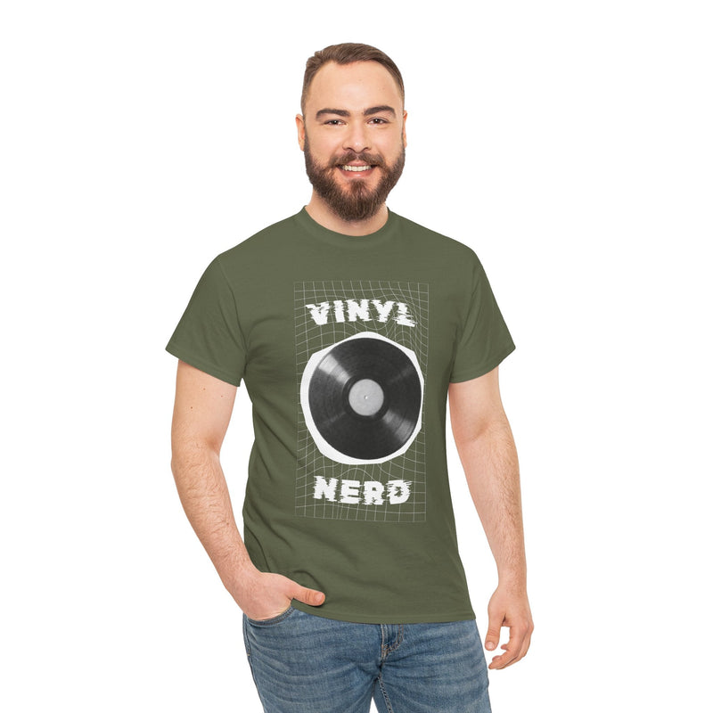 'Vinyl Nerd' Men's T-Shirt, showing reverse