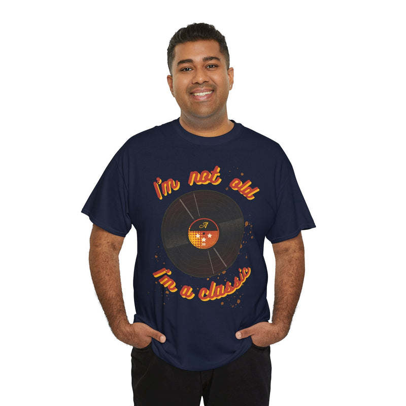 'I'm Not Old, I'm a Classic' Men's Vinyl Record T-Shirt, in display
