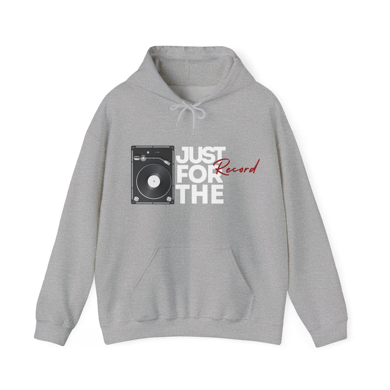 'Just for the Record' Men's Hoodie, rear view