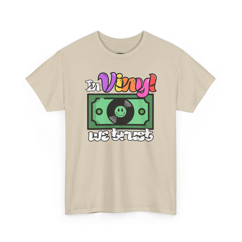 'In Vinyl We Trust' Men's T-Shirt, rear view