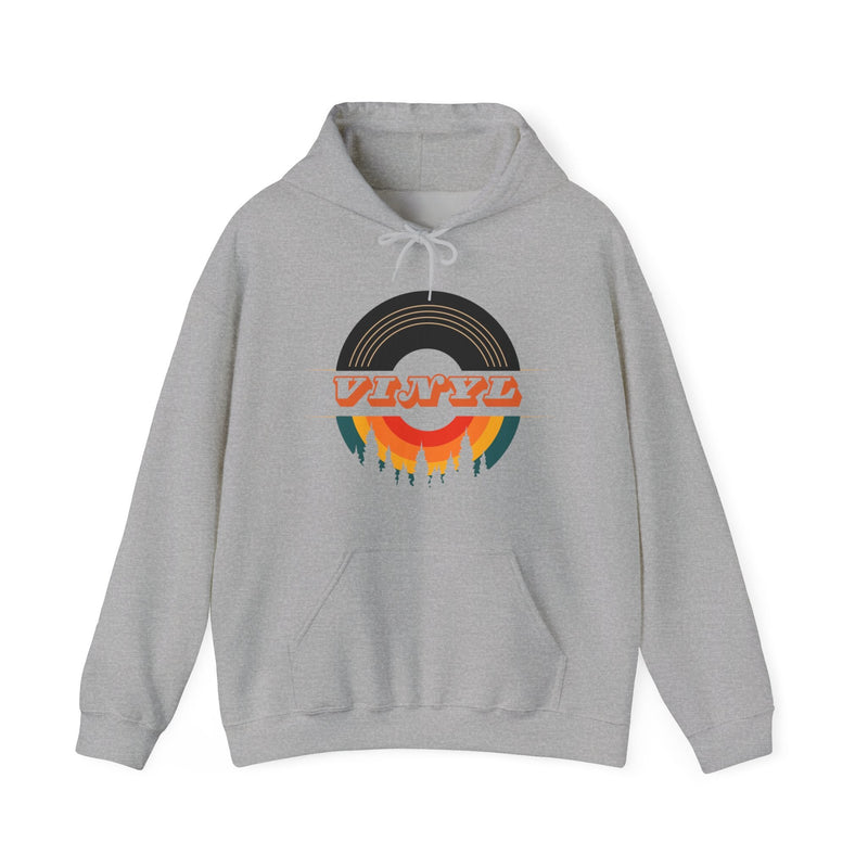 Vinyl Record Logo Men's Hoodie, size reference