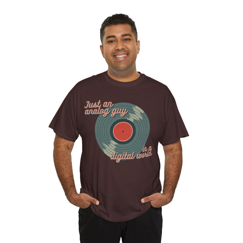 'Just an Analog Guy, In a Digital World' Men's T-Shirt, packaging shot