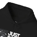 'Just for the Record' Men's Hoodie, close-up detail
