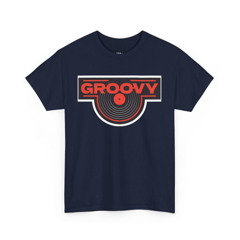 'Groovy' Men's T-Shirt, close-up detail