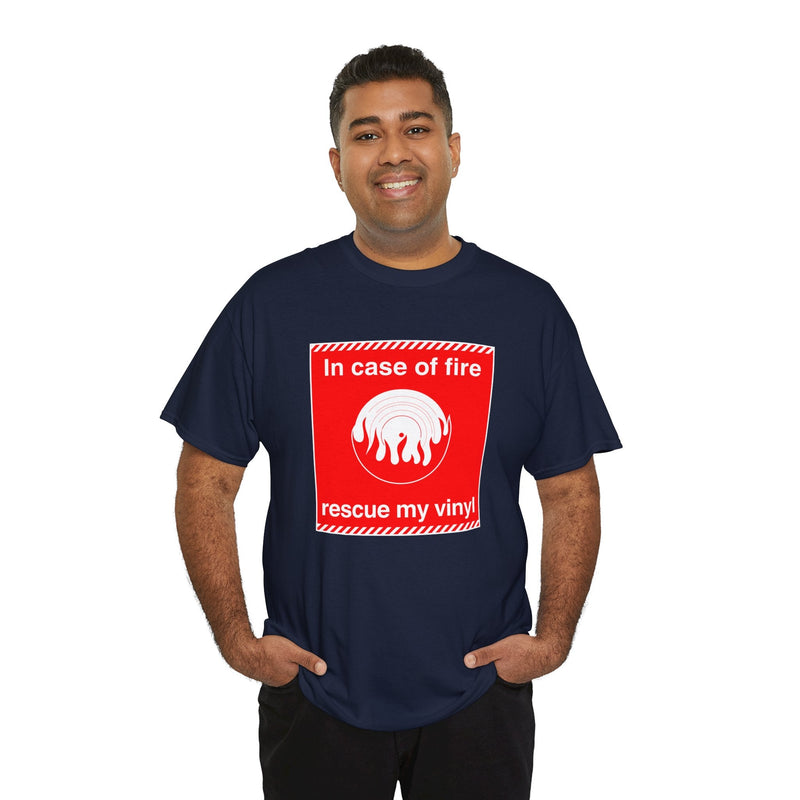 'In Case of Fire, Save My Vinyl' T-Shirt, additional view