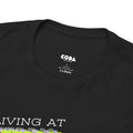 'Living at 33rpm' Flouro Men's T-Shirt, showing reverse