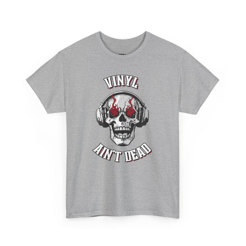 'Vinyl Ain't Dead' Skull Men's T-Shirt, rear view