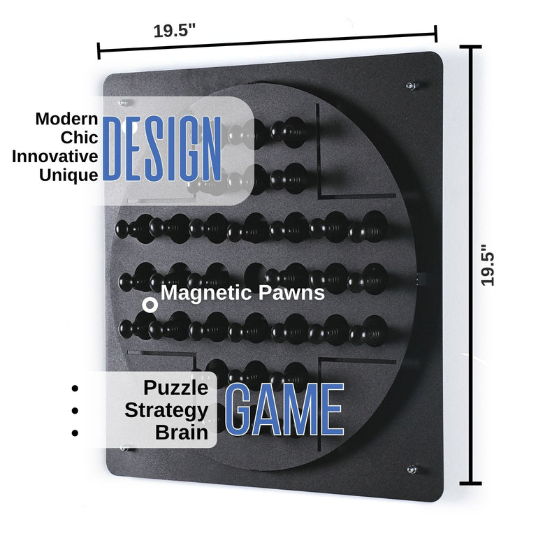 Peg Solitaire Black Wall Game, in display