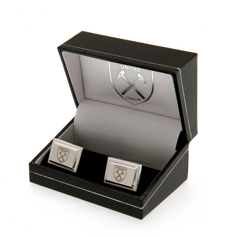West Ham United FC Silver Plated Cufflinks, alternate view
