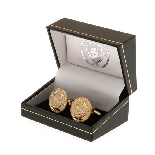 Manchester City FC Gold Plated Cufflinks, alternate view