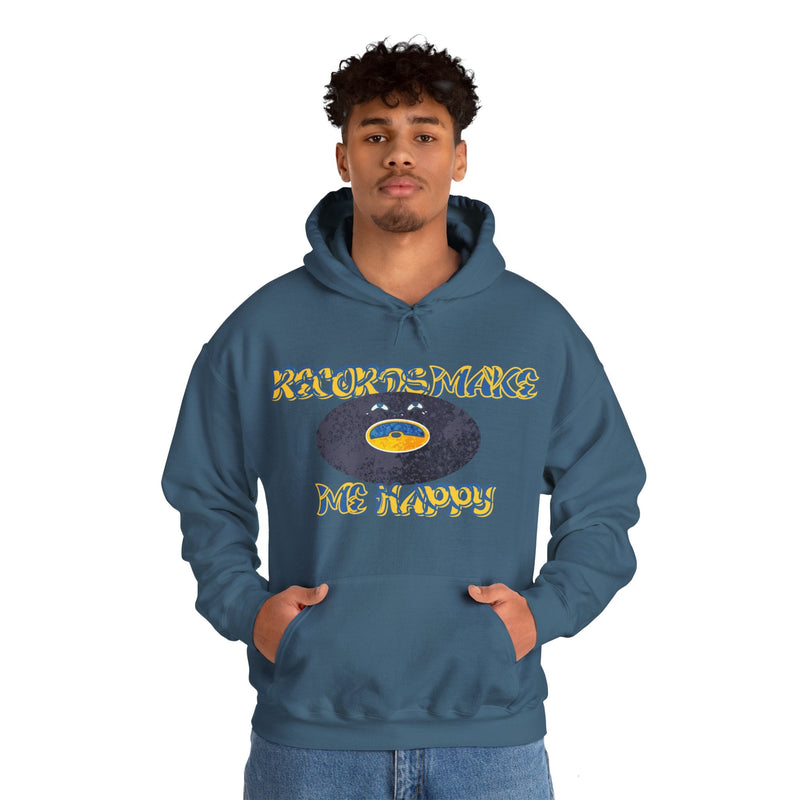 'Records Make Me Happy' Men's Hoodie, alternate view