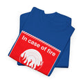 'In Case of Fire, Save My Vinyl' T-Shirt, packaging shot