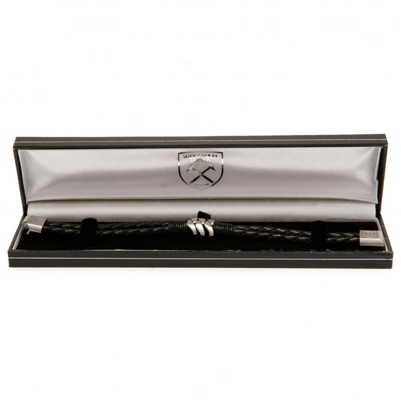 West Ham United FC Leather Bracelet, side angle