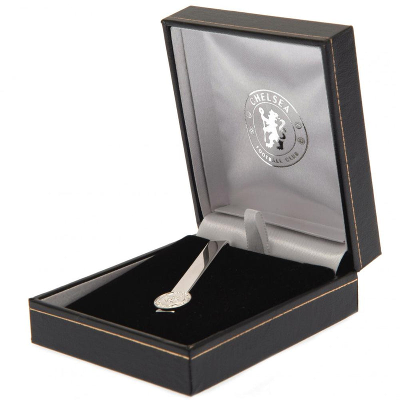 Chelsea FC Silver Plated Tie Slide, side angle