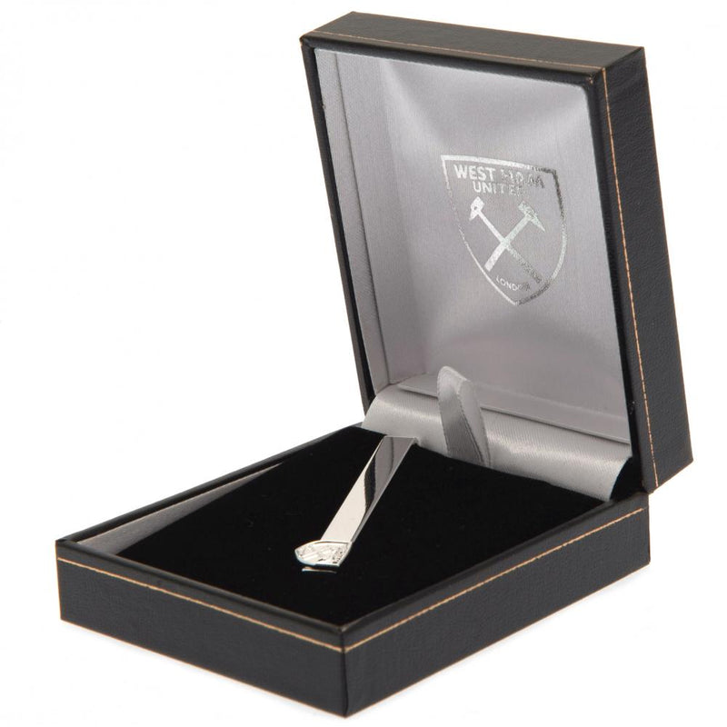 West Ham United FC Silver Plated Tie Slide, side angle