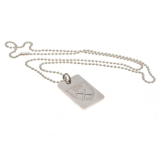West Ham United FC Silver Plated Dog Tag & Chain, alternate view