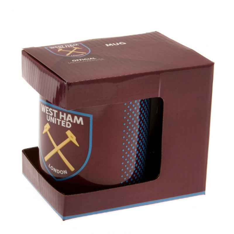 West Ham United FC Fade Mug, close-up detail