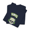 'Vinyl Ain't Dead' Headphones Men's T-Shirt, close-up detail