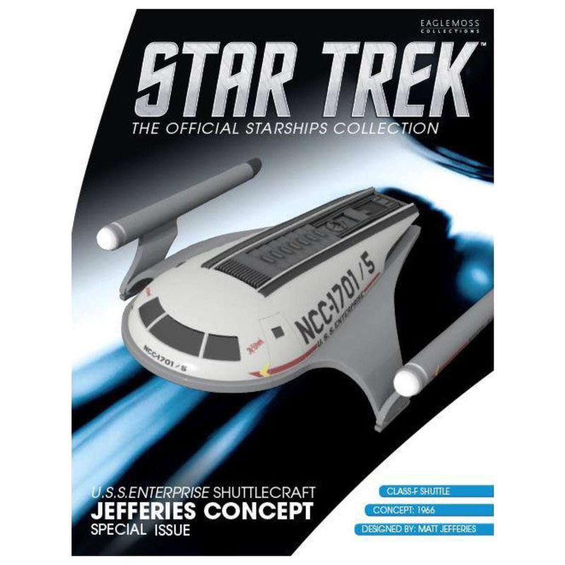 U.S.S. Enterprise Shuttlecraft NCC-1701 / 5 Al-Biruni Matt Jefferies Shuttle Concept (TOS) Model Diecast Ship (Ea, in display
