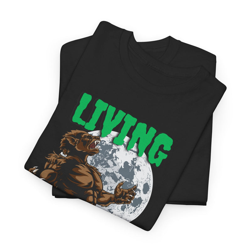 'Living After Midnight' Men's T-Shirt, close-up detail
