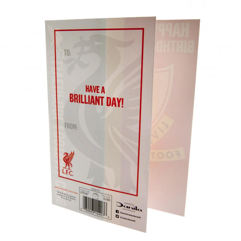 Liverpool FC Liverbird Birthday Card, side angle