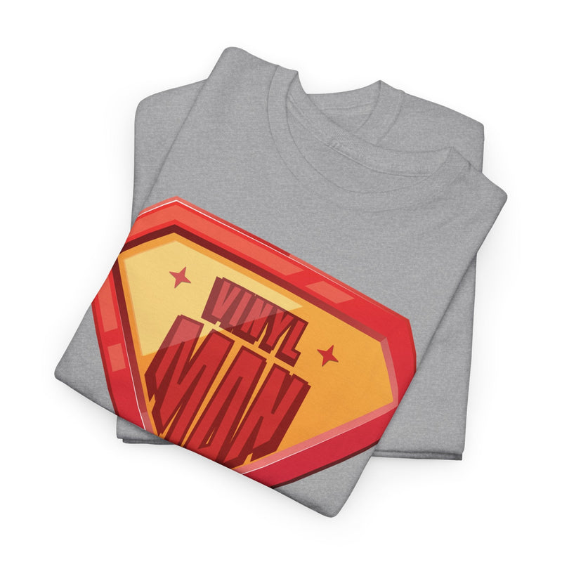 'Vinyl Man' Men's Superhero T-Shirt, rear view