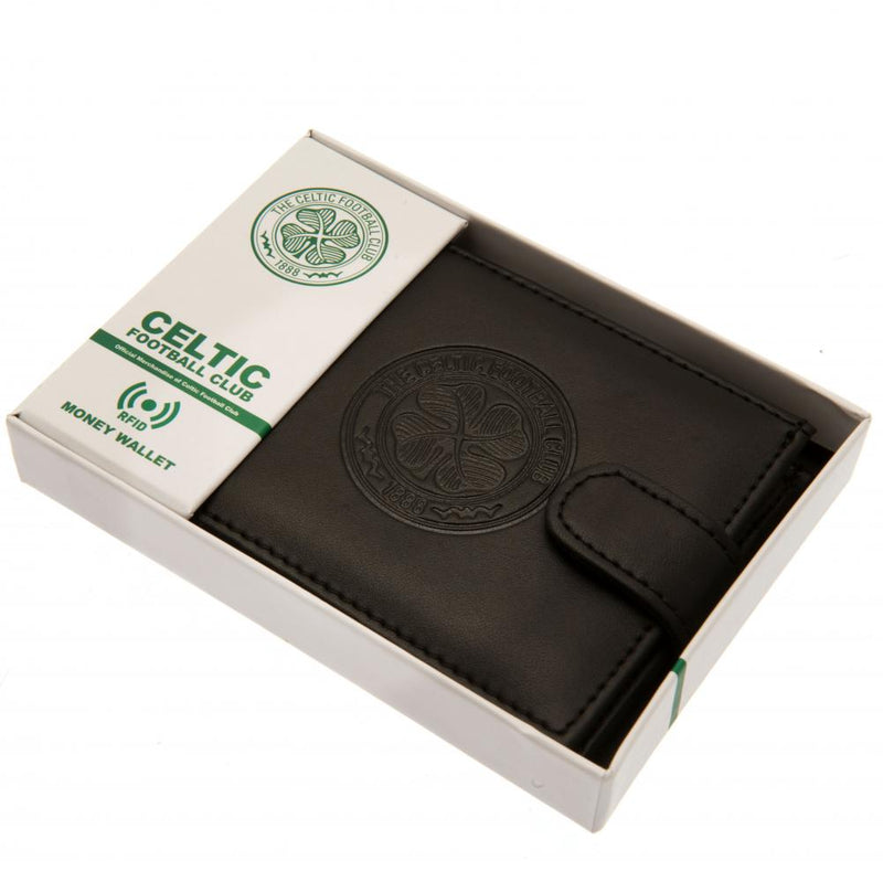 Celtic FC rfid Anti Fraud Wallet, close-up detail