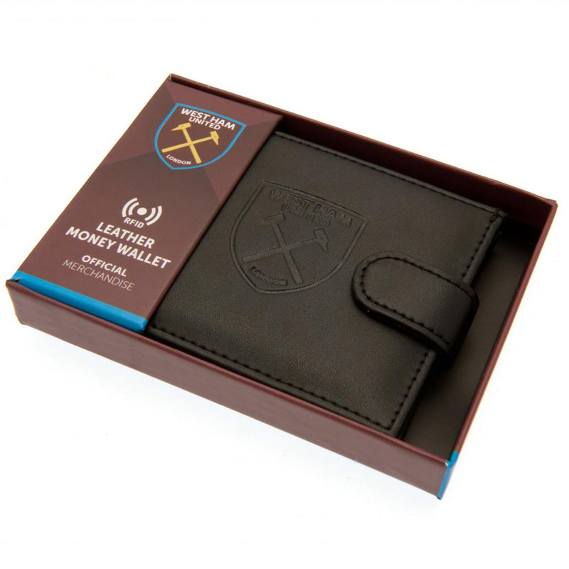 West Ham United FC rfid Anti Fraud Wallet, close-up detail
