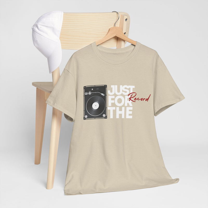 'Just for the Record' Men's Vinyl T-Shirt, showing reverse