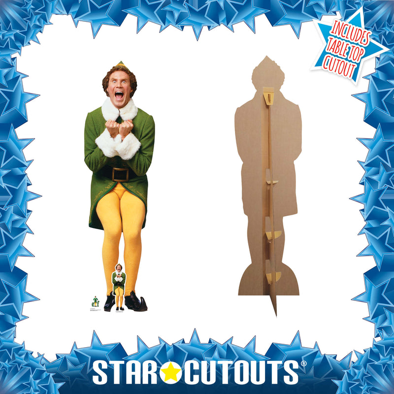 Buddy The Elf Christmas Icon Cardboard Cut Out Height 187cm, rear view