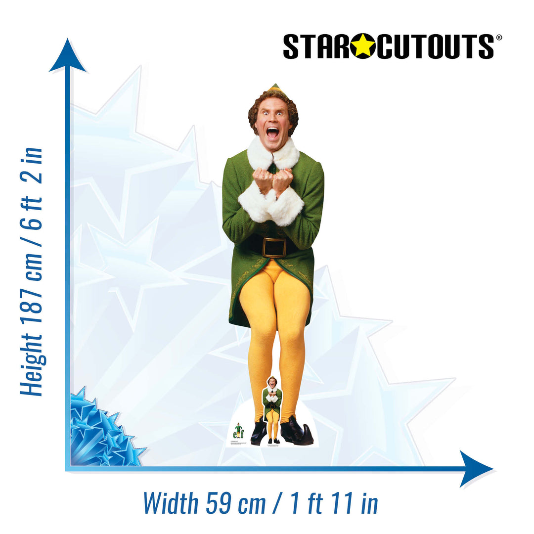 Buddy The Elf Christmas Icon Cardboard Cut Out Height 187cm
