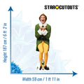 Buddy The Elf Christmas Icon Cardboard Cut Out Height 187cm, close-up detail