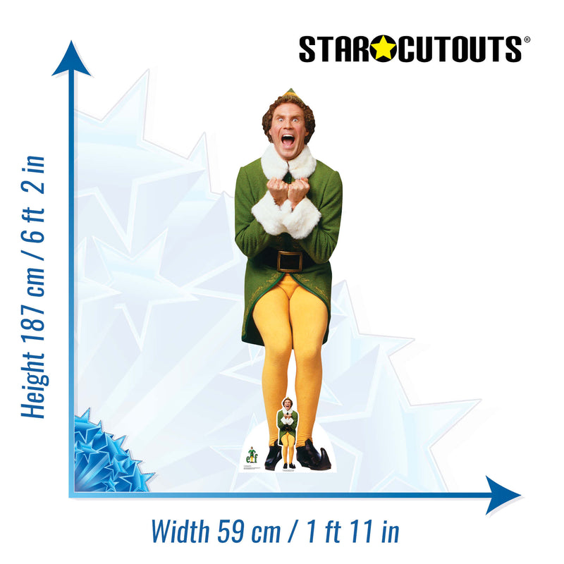 Buddy The Elf Christmas Icon Cardboard Cut Out Height 187cm, close-up detail