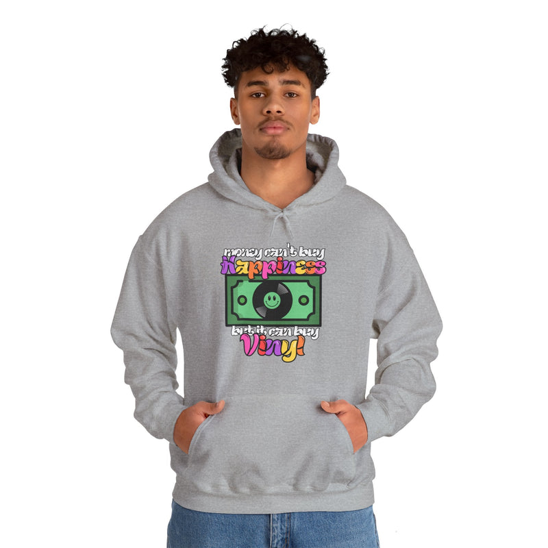 'Money Can't Buy Happiness, But It Can Buy Vinyl' Men's Hoodie, alternate view