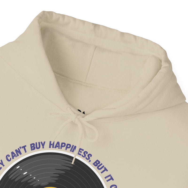 'Money Can't Buy Happiness, But It Can Buy Vinyl' Men's Hoodie, alternate view