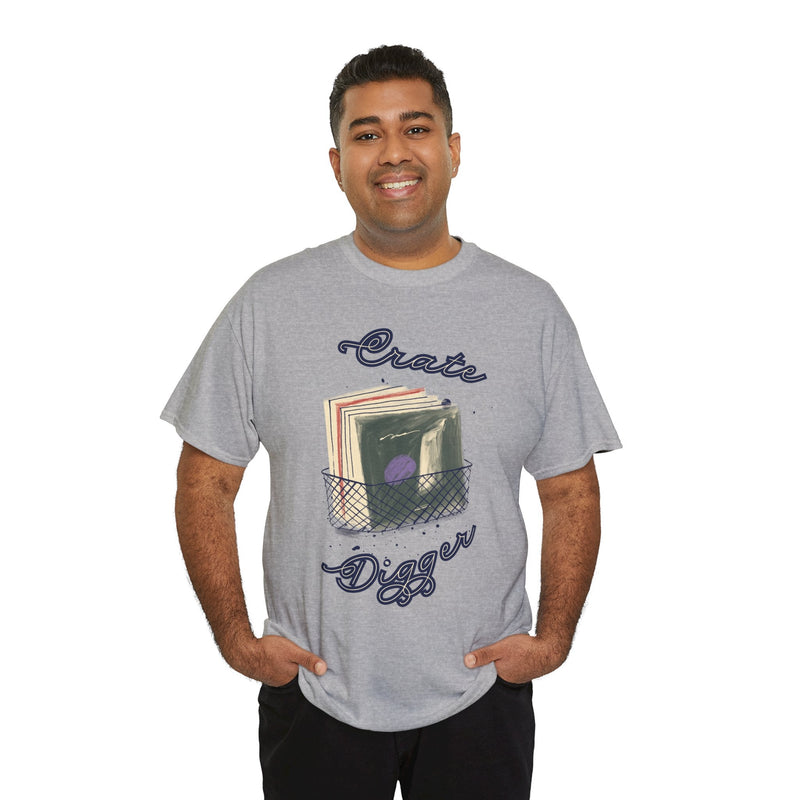 'Crate Digger' Vinyl Records Men's T-Shirt, in display