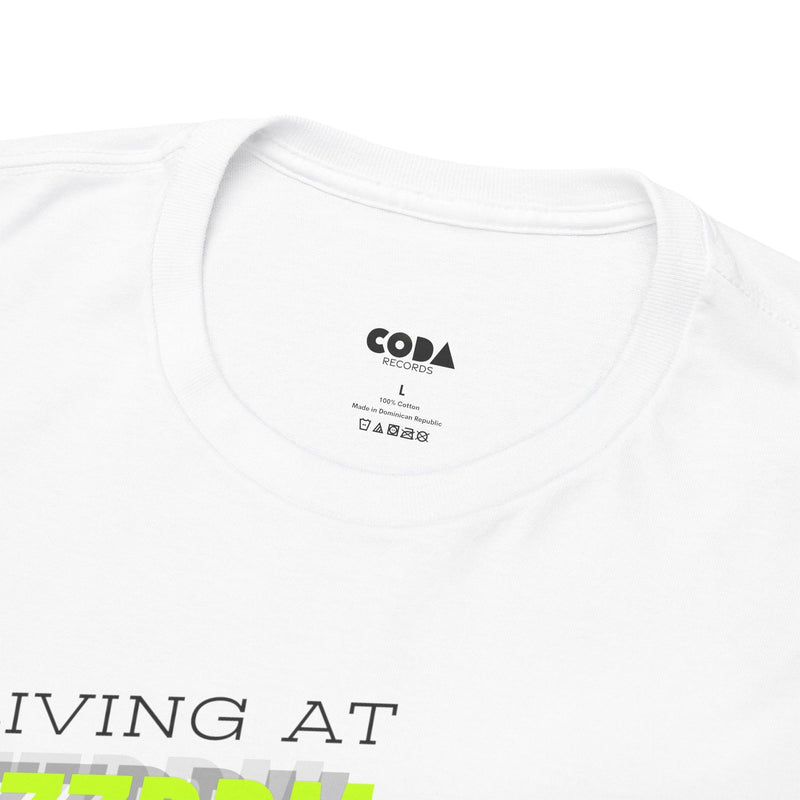 'Living at 33rpm' Flouro Men's T-Shirt, rear view