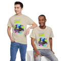 'Living at 33rpm' Flouro Men's T-Shirt, rear view