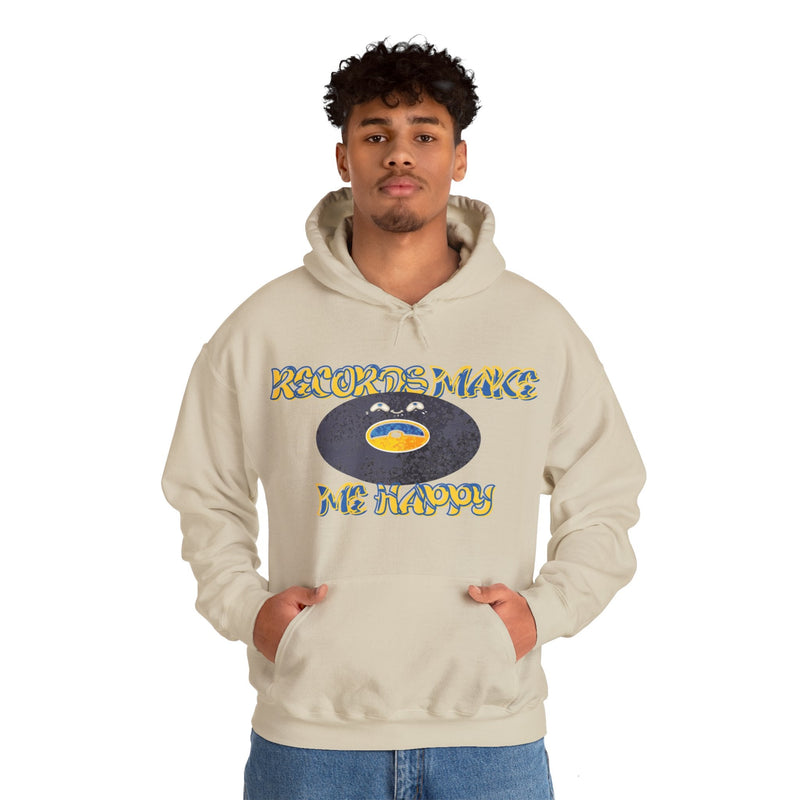 'Records Make Me Happy' Men's Hoodie, rear view