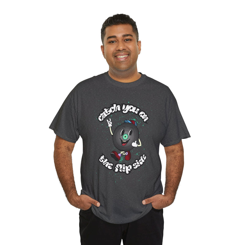'Catch You On The Flip Side' Men's Vinyl T-Shirt, alternate view